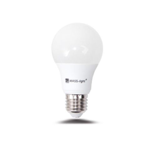 MASS-light® E27 LED izzó / 6 W / 2700 K / 470 lm / 240° / meleg fehér