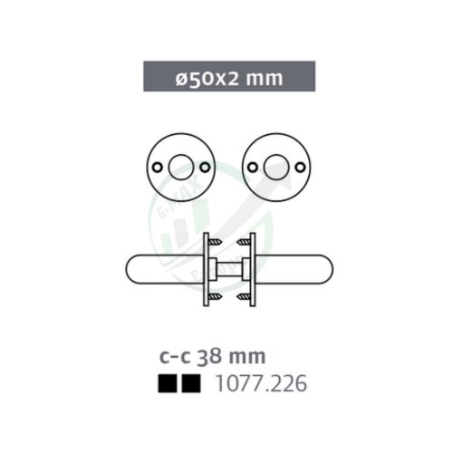RANDI Grata kilincs, fekete