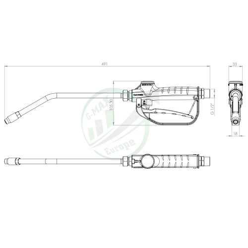 VITON® olaj- és fagyálló adagoló pisztoly