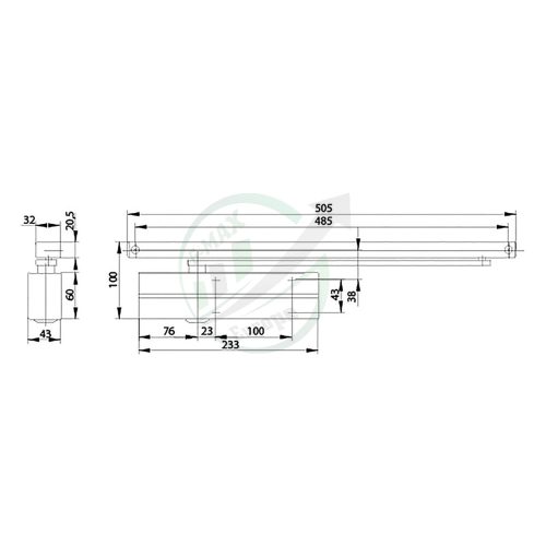 ASSA ABLOY DC135 EN3 csúszósínes ajtócsukó