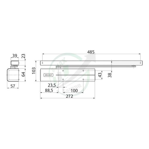 ASSA ABLOY DC500 EN1-4 csúszósínes ajtócsukó