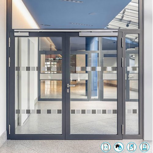 ASSA ABLOY DC700G-CO-FT Biztonsági-vészkijárati ajtócsukó elektromos zárással pánt oldalra kétszárnyú ajtóhoz