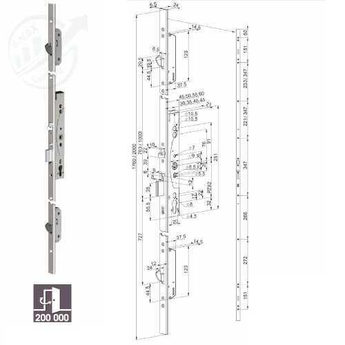 ABLOY MP420 92/35/24 motoros többpontos zár