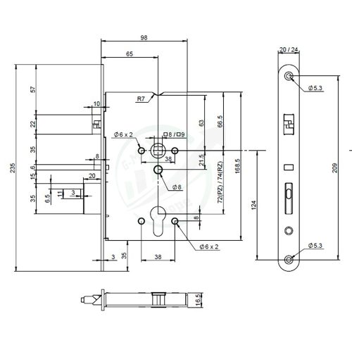 ABLOY PE520 72/65/24 motoros aktív szárny pánikzár kétszárnyú ajtóhoz