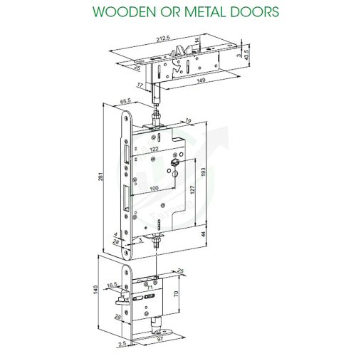 ABLOY PE928 elektromechanikus passzív szárny pánikzár kétszárnyú ajtóhoz