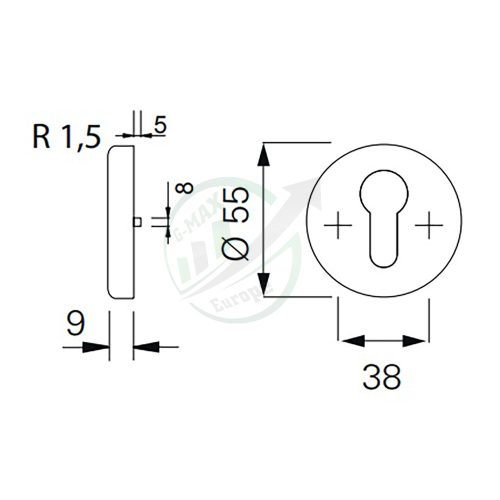 ECO Schulte D-110 körrozettás U alakú kilincs