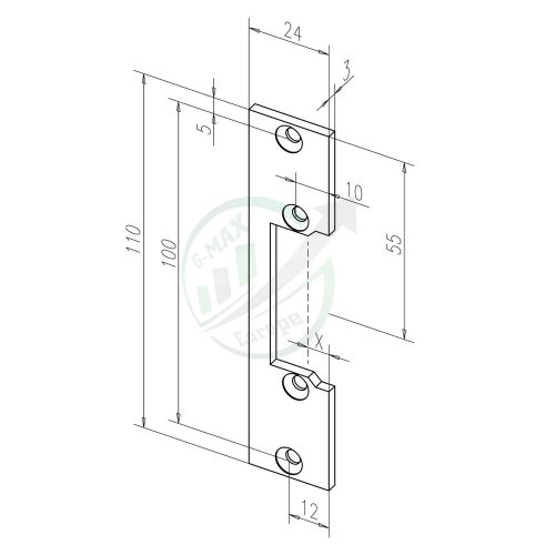 effeff 10640 standard rövid előlap