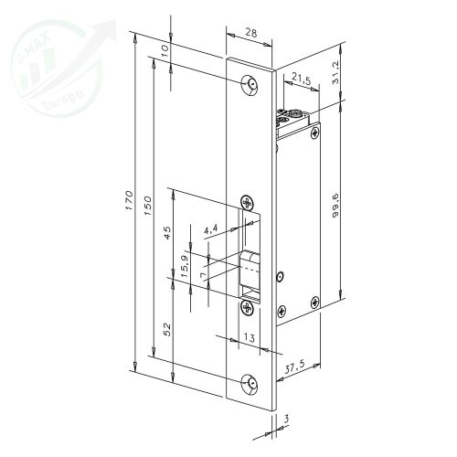 effeff 112RR-D11 normál működésű mágneszár tolóajtóhoz állapot-visszajelzéssel