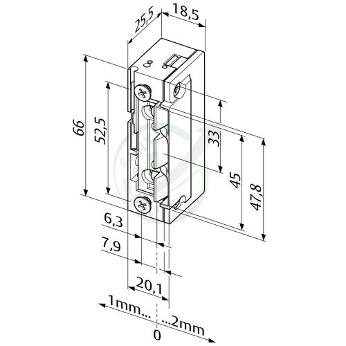 effeff 118T.13-A71 ProFix2 mágneszár mágneses kilincsnyelvhez