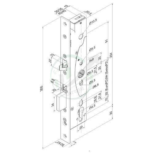 effeff 509X 92/45/24 motoros zár