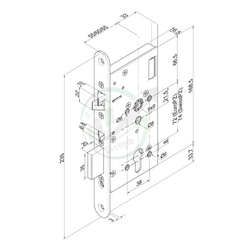 effeff 509X 72/65/24 motoros zár
