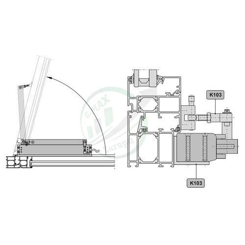 FTA600DF RWA Ablaknyitó motor befelé nyíló ablakhoz