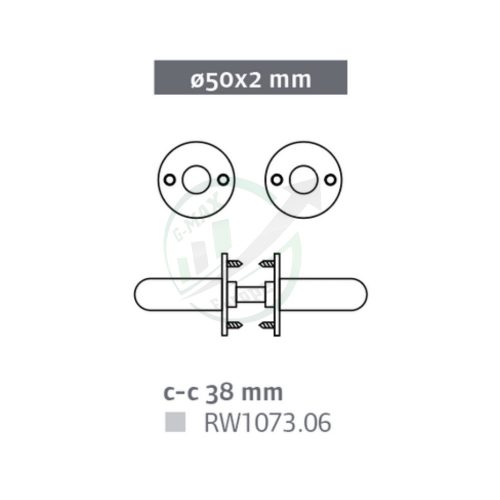 RANDI Komé kilincs, rozsdamentes acél RAW