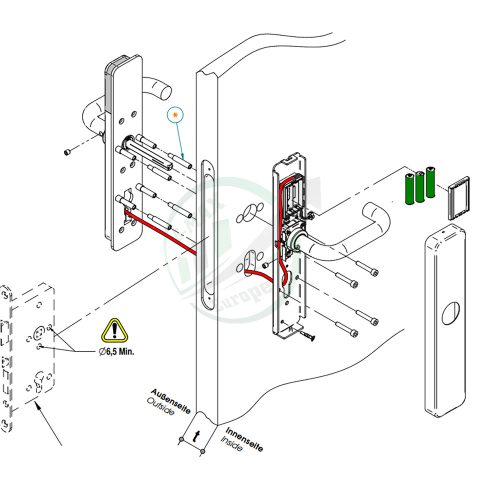 SALTO XS4 One - DIN BioCote - Black
